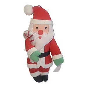Vintage‎ Retro Plush Santa Christmas Ornament Kitsch Xmas 6"